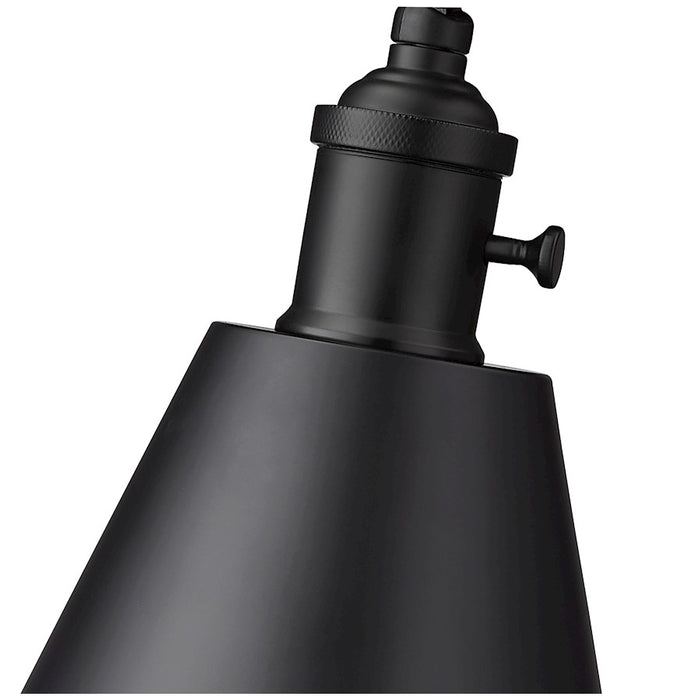 Z-Lite Gayson 1 Light 7.50" Wall Sconce, Matte Black/Clear