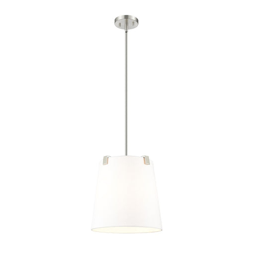 Z-Lite Weston 3 Light Pendant, Brushed Nickel/White Linen - 3501P13-BN