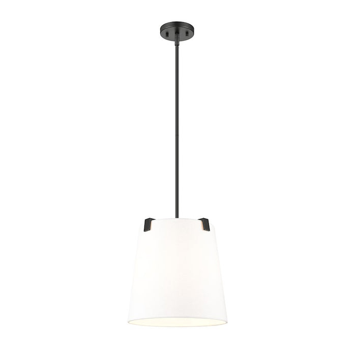 Z-Lite Weston 3 Light Pendant, Matte Black/White Linen - 3501P13-MB