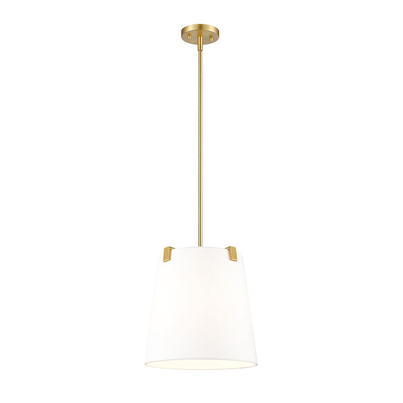 Z-Lite Weston 3 Light Pendant, Modern Gold/White Linen - 3501P13-MGLD