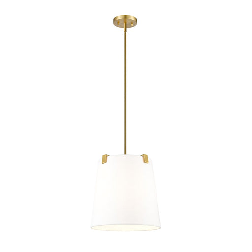 Z-Lite Weston 3 Light Pendant, Modern Gold/White Linen - 3501P13-MGLD