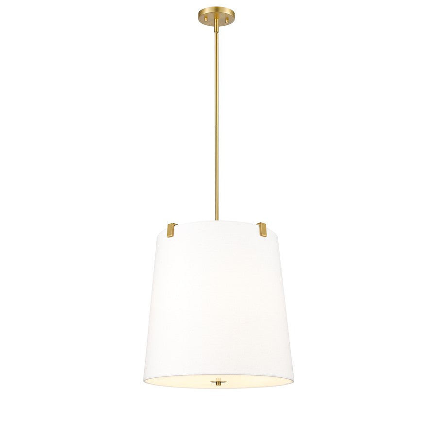 Z-Lite Weston 5 Light Pendant, Modern Gold/White Linen - 3501P18-MGLD