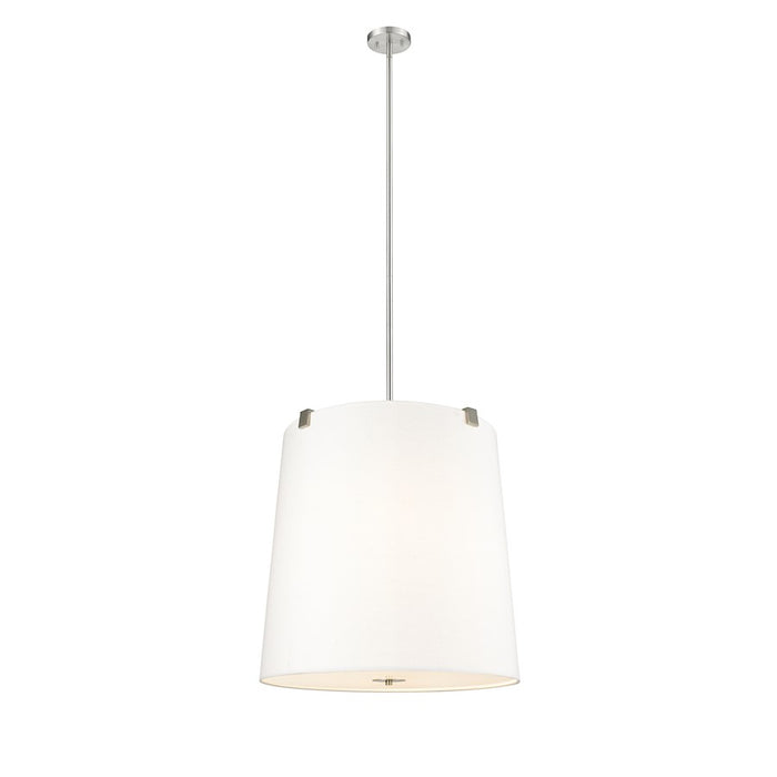 Z-Lite Weston 6 Light Pendant, Brushed Nickel/White Linen - 3501P24-BN