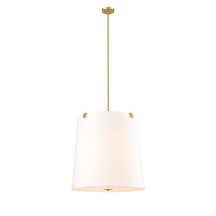 Z-Lite Weston 6 Light Pendant, Modern Gold/White Linen - 3501P24-MGLD