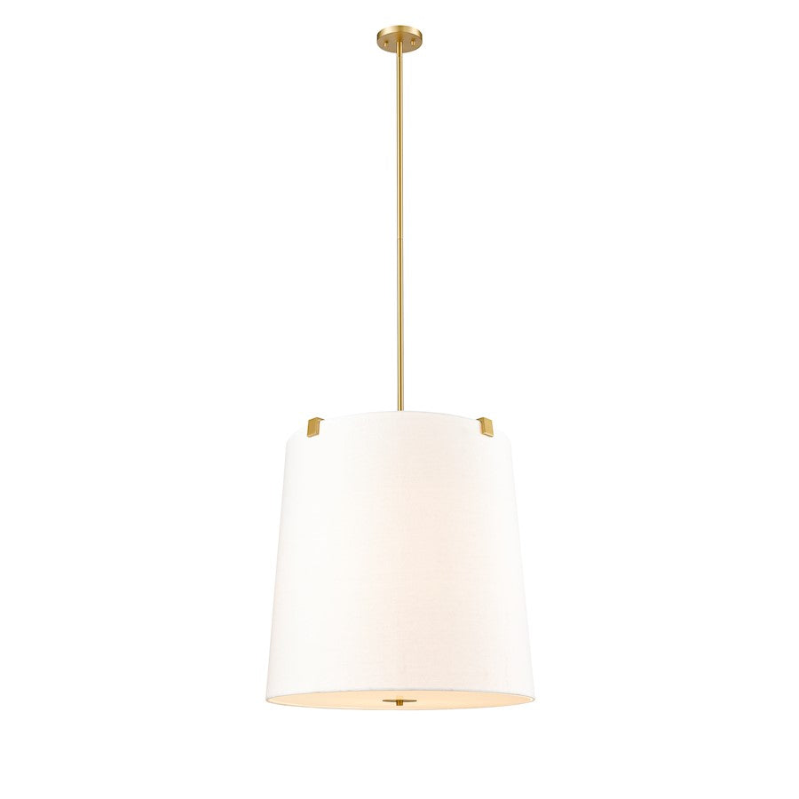 Z-Lite Weston 6 Light Pendant, Modern Gold/White Linen - 3501P24-MGLD