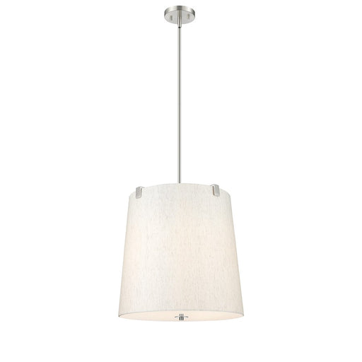 Z-Lite Weston 5 Light Pendant, Brushed Nickel/Cream - 3502P18-BN