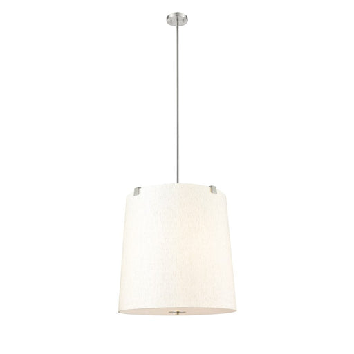 Z-Lite Weston 6 Light Pendant, Brushed Nickel/Cream - 3502P24-BN