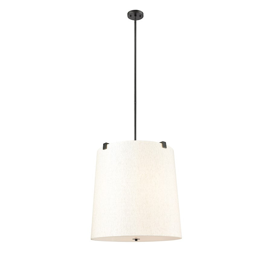 Z-Lite Weston 6 Light Pendant, Matte Black/Cream - 3502P24-MB