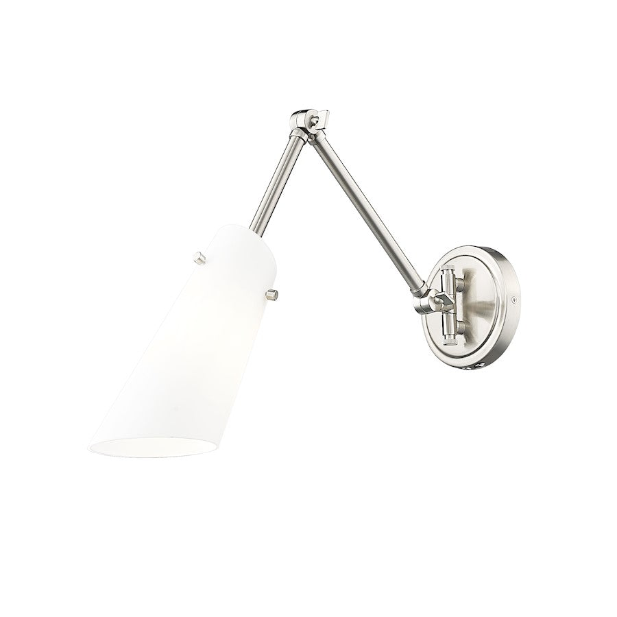 Z-Lite Julia 1 Light Wall Sconce, Brushed Nickel/Opal - 350S-BN