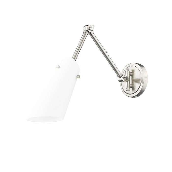 Z-Lite Julia 1 Light Wall Sconce, Brushed Nickel/Opal