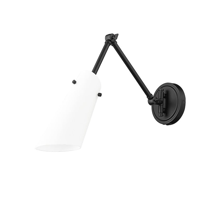 Z-Lite Julia 1 Light Wall Sconce, Matte Black/Opal