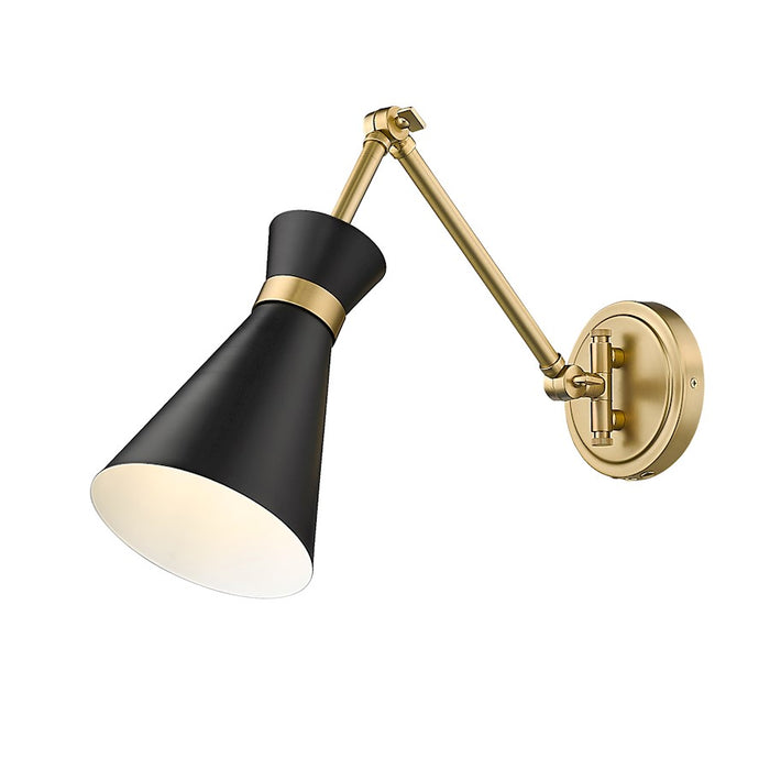 Z-Lite Soriano 1 Light Wall Sconce, Matte Black/Modern Gold - 351S-MB-MGLD