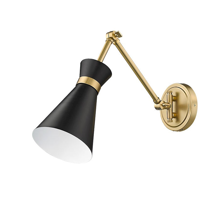 Z-Lite Soriano 1 Light Wall Sconce, Matte Black/Modern Gold