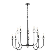 Z-Lite Allistair 10 Light Chandelier, Matte Black/Clear Ribbed - 352-10MB