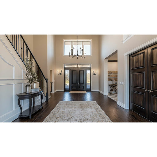 Z-Lite Allistair 10 Light Chandelier, Matte Black/Clear Ribbed