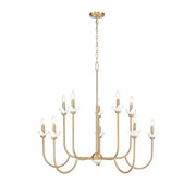 Z-Lite Allistair 10 Light Chandelier, Modern Gold/Clear Ribbed - 352-10MGLD