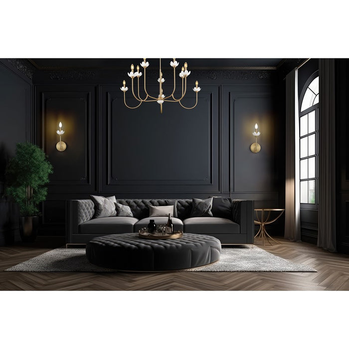 Z-Lite Allistair 10 Light Chandelier, Modern Gold/Clear Ribbed