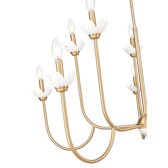 Z-Lite Allistair 10 Light Chandelier, Modern Gold/Clear Ribbed
