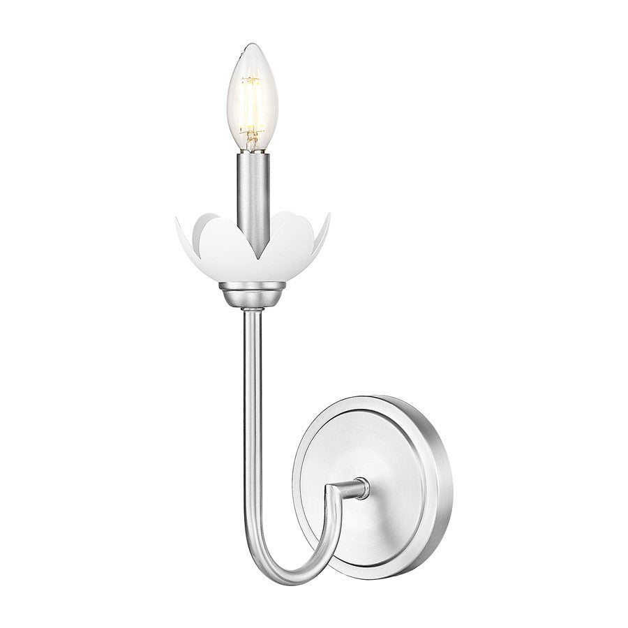 Z-Lite Allistair 1 Light Wall Sconce, Brushed Nickel/Clear Ribbed - 352-1S-BN