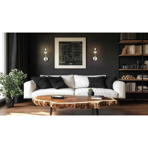 Z-Lite Allistair 1 Light Wall Sconce, Brushed Nickel/Clear Ribbed