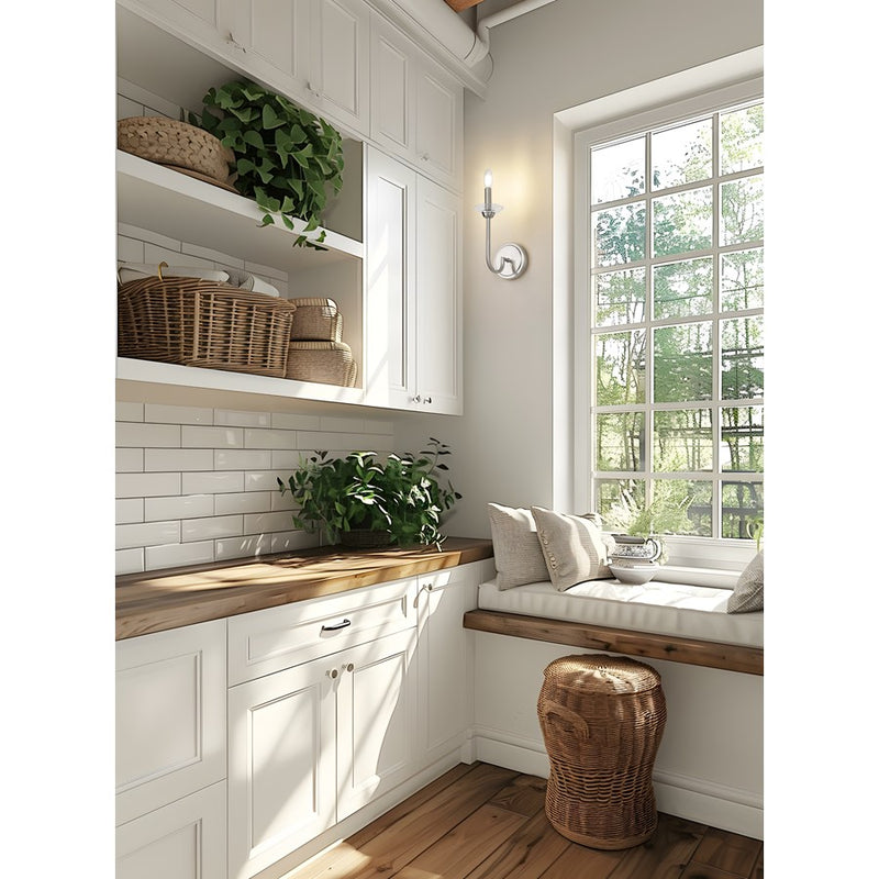 Z-Lite Allistair 1 Light Wall Sconce, Brushed Nickel/Clear Ribbed