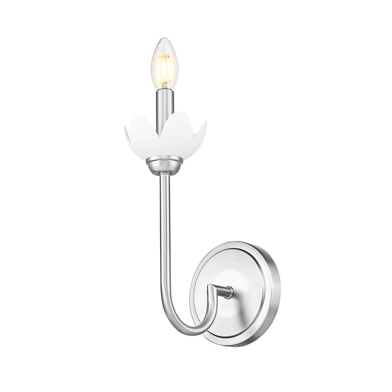 Z-Lite Allistair 1 Light Wall Sconce, Brushed Nickel/Clear Ribbed