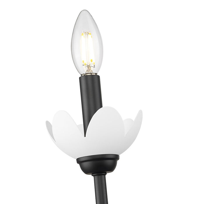 Z-Lite Allistair 1 Light Wall Sconce, Matte Black/Clear Ribbed