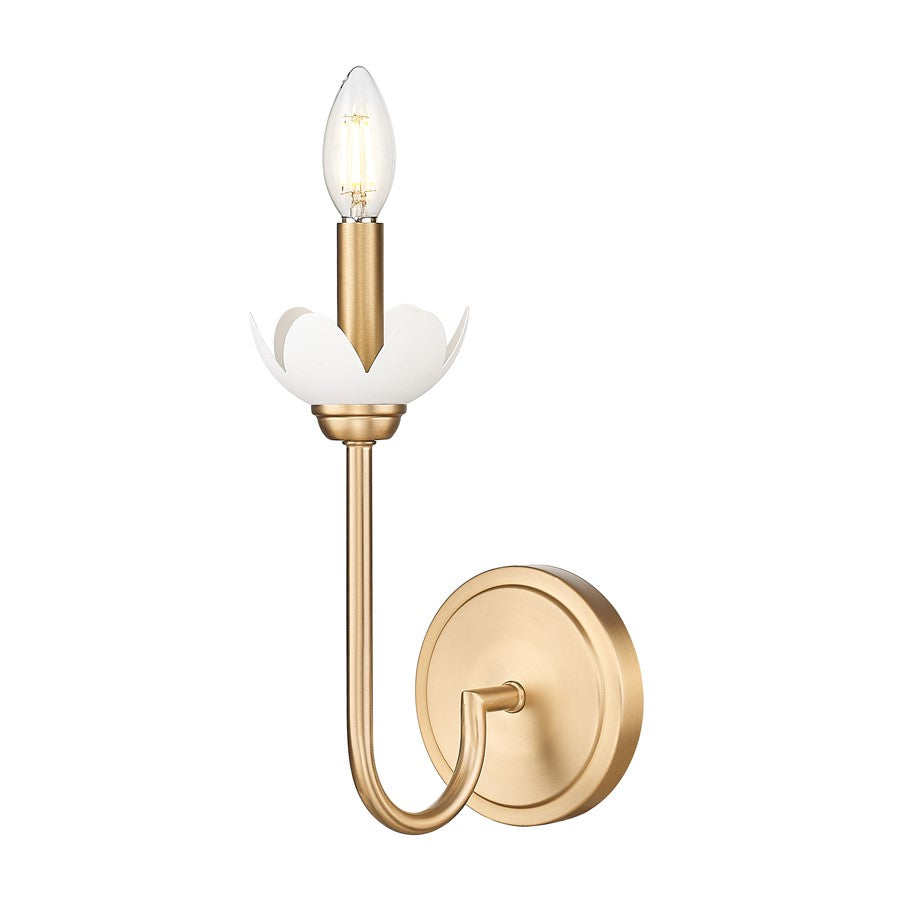 Z-Lite Allistair 1 Light Wall Sconce, Modern Gold/Clear Ribbed - 352-1S-MGLD
