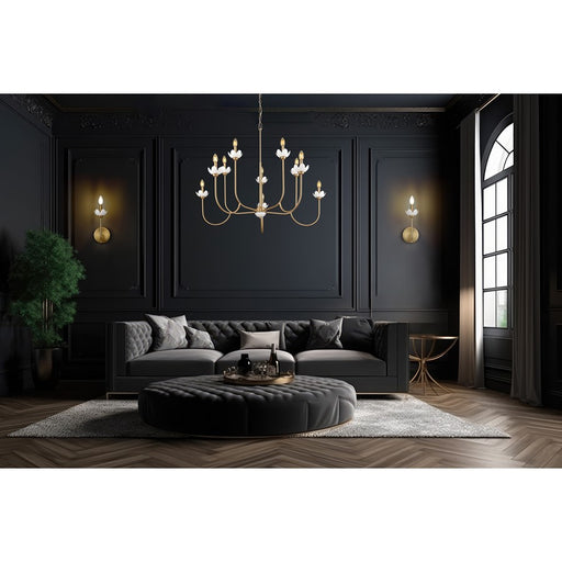 Z-Lite Allistair 1 Light Wall Sconce, Modern Gold/Clear Ribbed