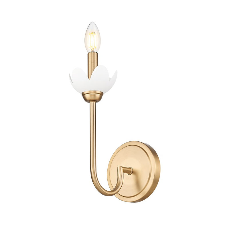 Z-Lite Allistair 1 Light Wall Sconce, Modern Gold/Clear Ribbed