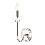 Z-Lite Allistair 1 Light Wall Sconce, Polished Nickel/Clear Ribbed - 352-1S-PN