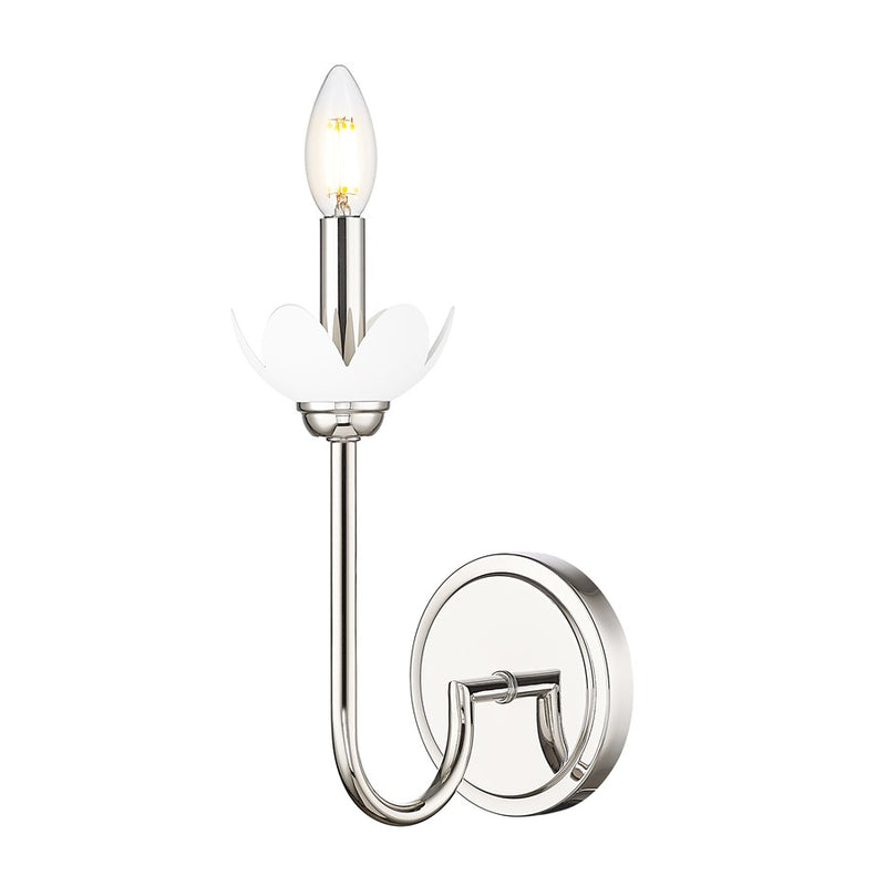 Z-Lite Allistair 1 Light Wall Sconce, Polished Nickel/Clear Ribbed - 352-1S-PN