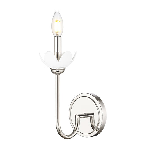Z-Lite Allistair 1 Light Wall Sconce, Polished Nickel/Clear Ribbed - 352-1S-PN