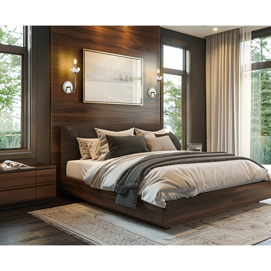 Z-Lite Allistair 1 Light Wall Sconce, Polished Nickel/Clear Ribbed