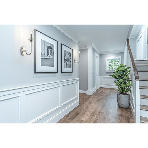 Z-Lite Allistair 1 Light Wall Sconce, Polished Nickel/Clear Ribbed