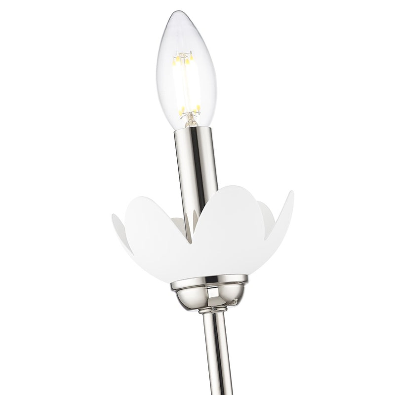 Z-Lite Allistair 1 Light Wall Sconce, Polished Nickel/Clear Ribbed