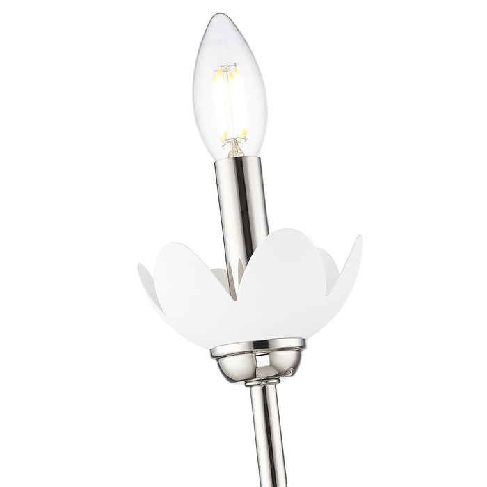 Z-Lite Allistair 1 Light Wall Sconce, Polished Nickel/Clear Ribbed