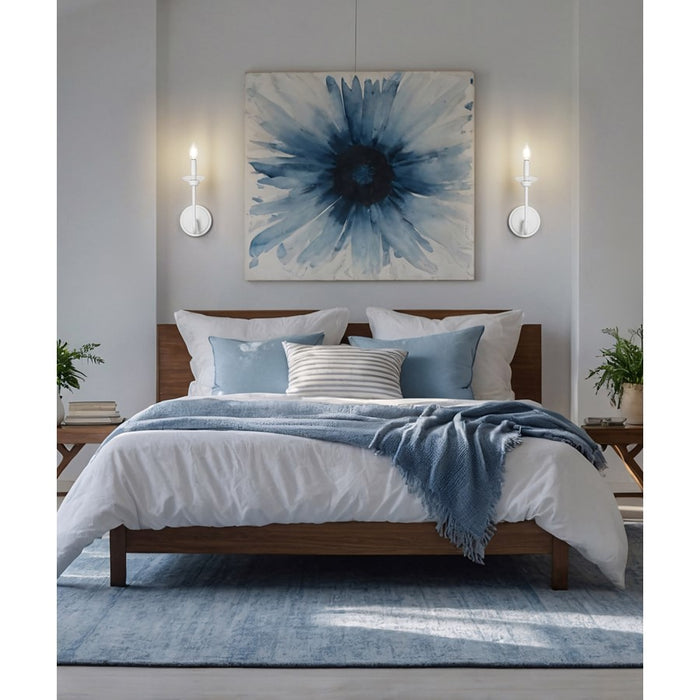 Z-Lite Allistair 1 Light Wall Sconce, Textured White/Clear Ribbed