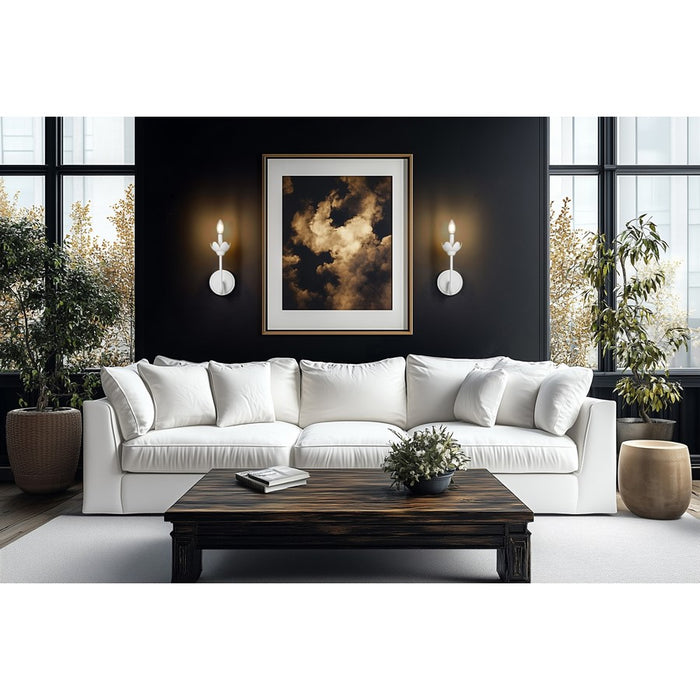 Z-Lite Allistair 1 Light Wall Sconce, Textured White/Clear Ribbed