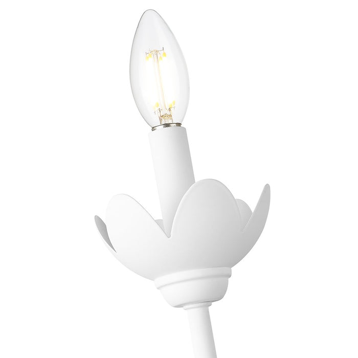 Z-Lite Allistair 1 Light Wall Sconce, Textured White/Clear Ribbed