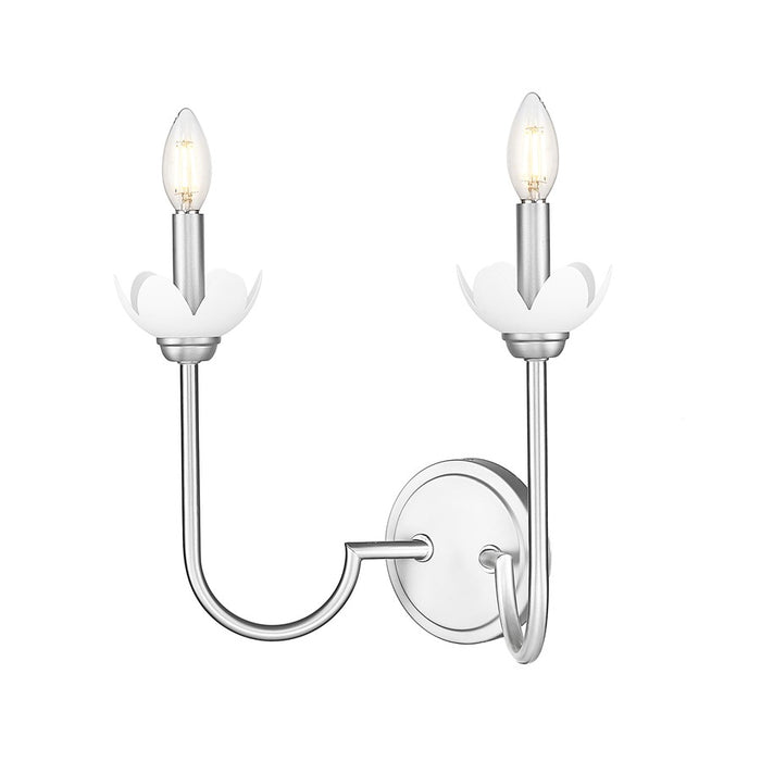 Z-Lite Allistair 2 Light Wall Sconce, Brushed Nickel/Clear Ribbed - 352-2S-BN