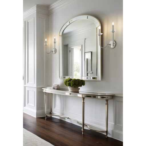 Z-Lite Allistair 2 Light Wall Sconce, Brushed Nickel/Clear Ribbed