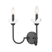 Z-Lite Allistair 2 Light Wall Sconce, Matte Black/Clear Ribbed - 352-2S-MB