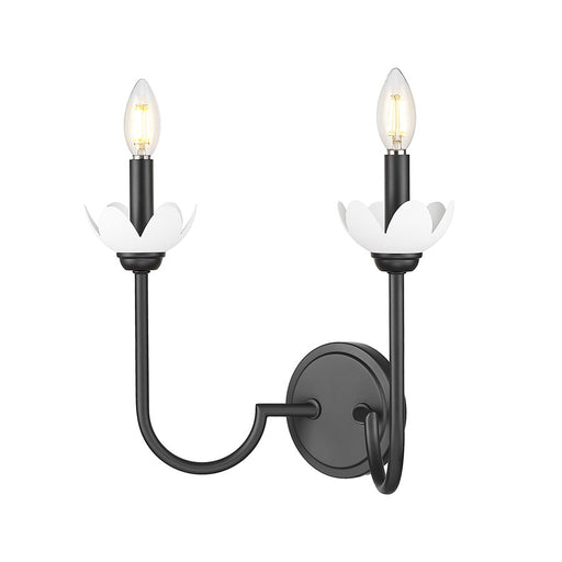 Z-Lite Allistair 2 Light Wall Sconce, Matte Black/Clear Ribbed - 352-2S-MB