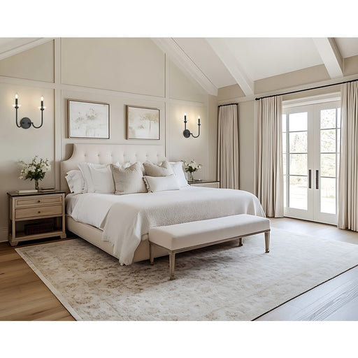 Z-Lite Allistair 2 Light Wall Sconce, Matte Black/Clear Ribbed