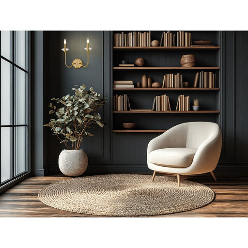 Z-Lite Allistair 2 Light Wall Sconce, Modern Gold/Clear Ribbed