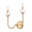 Z-Lite Allistair 2 Light Wall Sconce, Modern Gold/Clear Ribbed