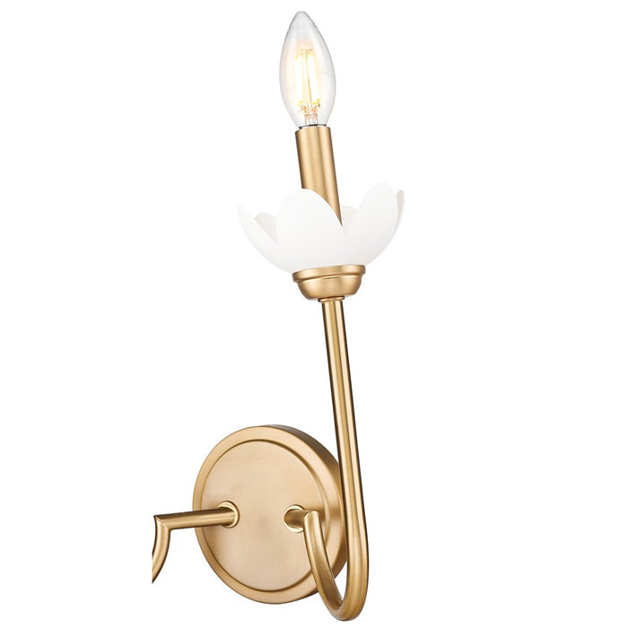 Z-Lite Allistair 2 Light Wall Sconce, Modern Gold/Clear Ribbed