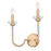 Z-Lite Allistair 2 Light Wall Sconce, Modern Gold/Clear Ribbed