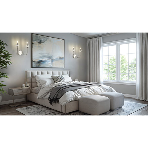 Z-Lite Allistair 2 Light Wall Sconce, Polished Nickel/Clear Ribbed